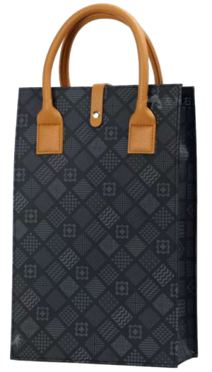 黑色皮革 雙入提袋