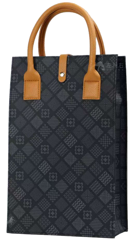 黑色皮革 雙入提袋